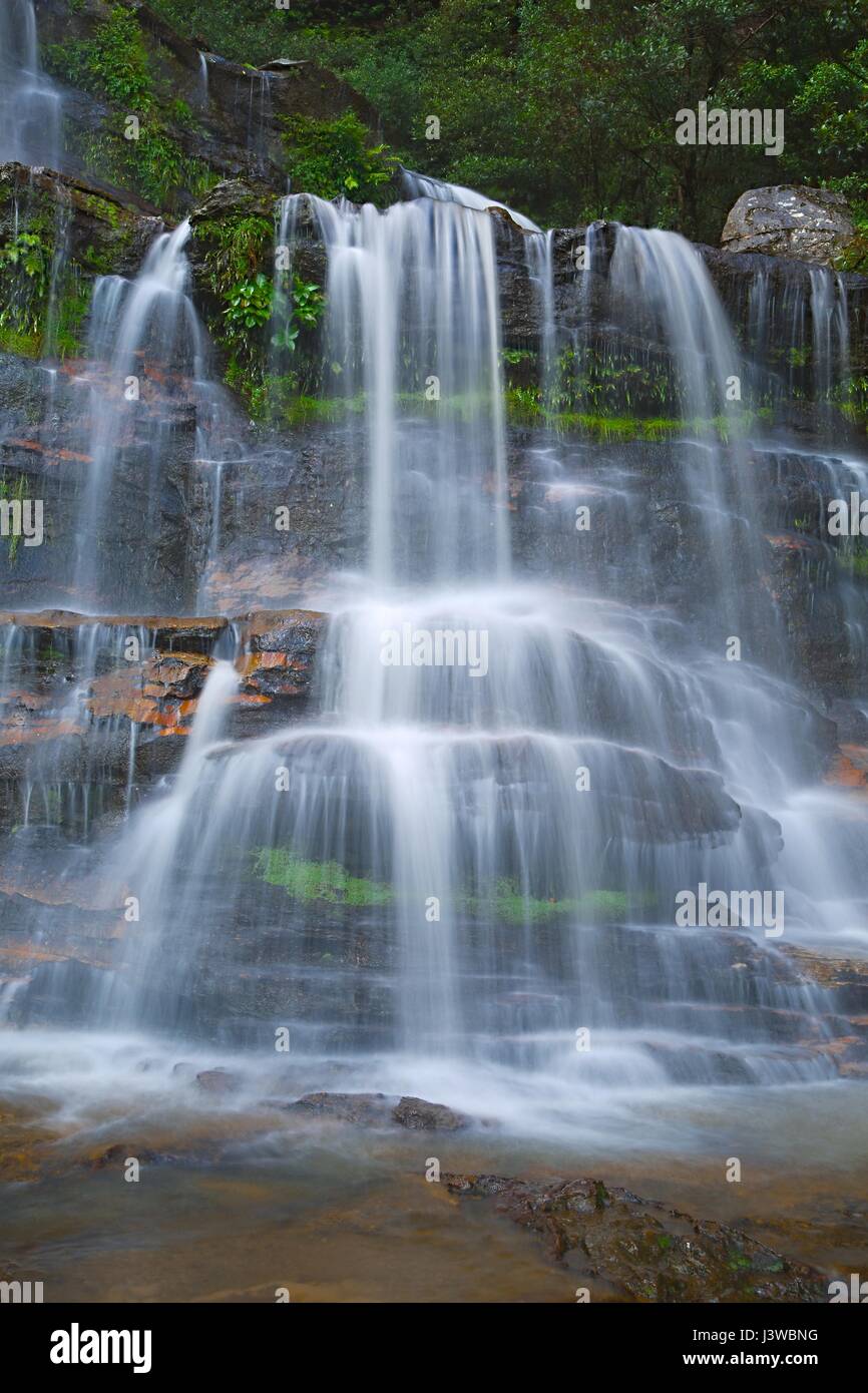 Water running down mountain forest hi-res stock photography and images ...