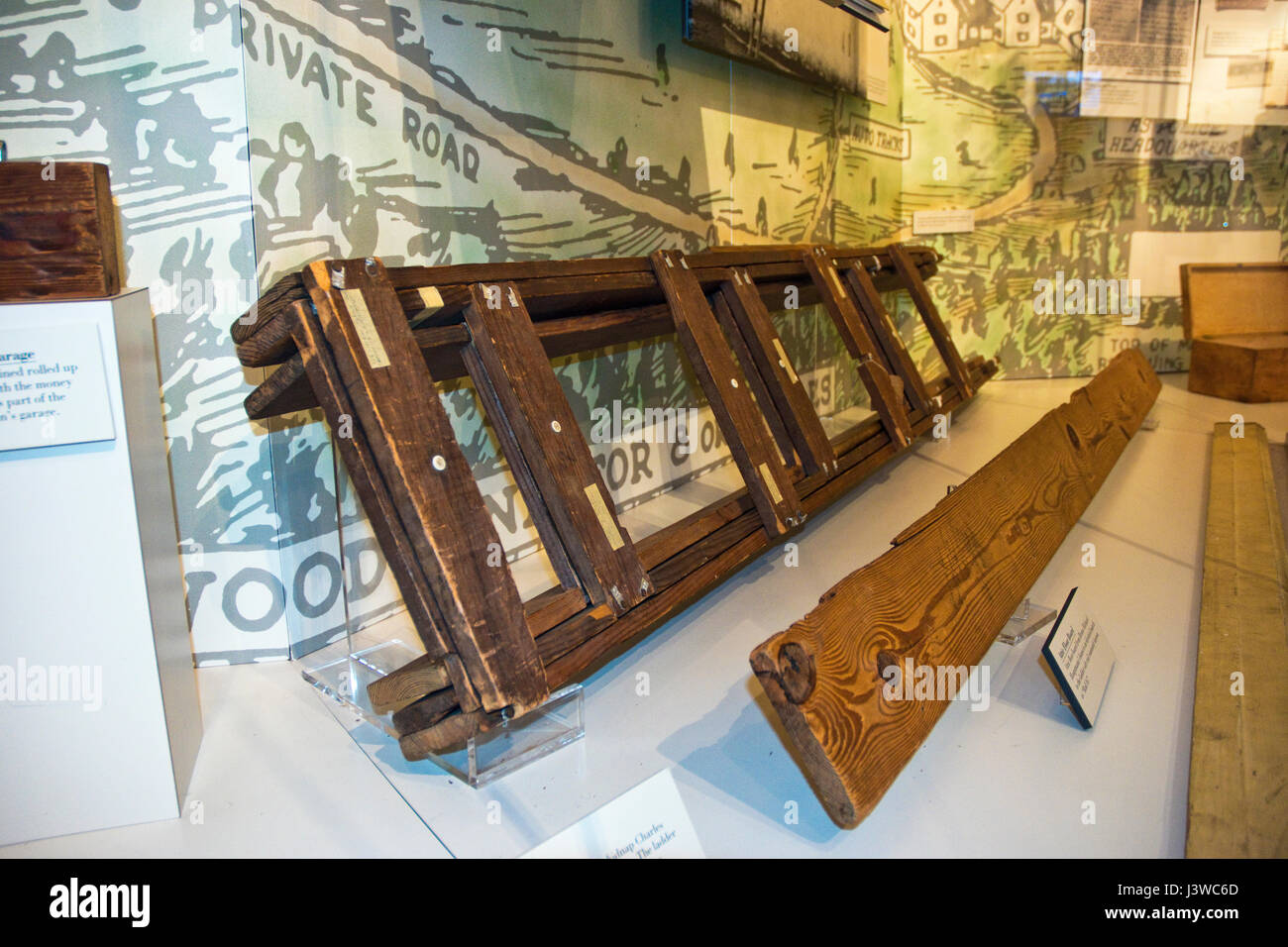 The homemade ladder used during the kidnapping of aviator Charles