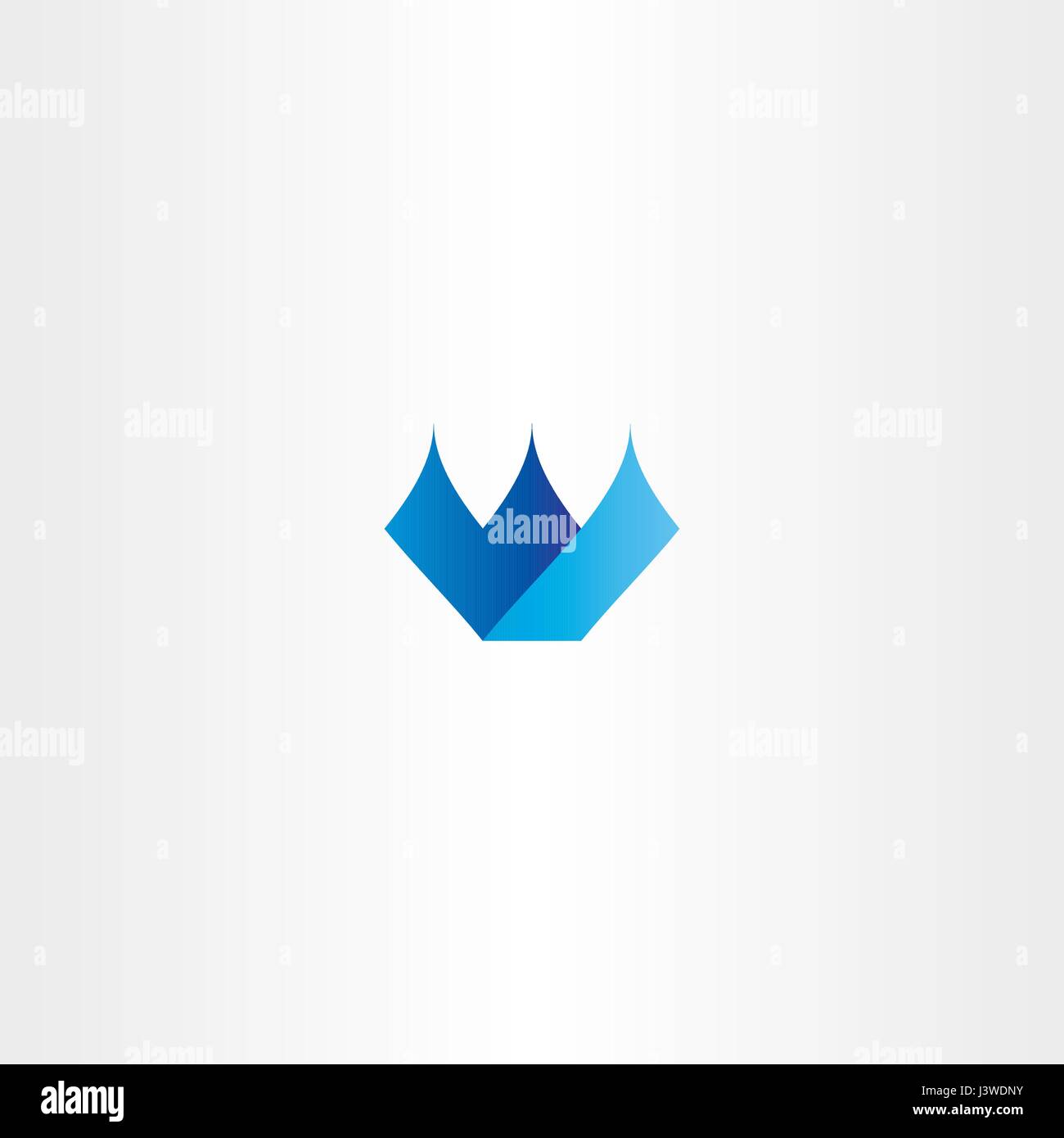 blue icon w letter w logo vector design symbol Stock Vector
