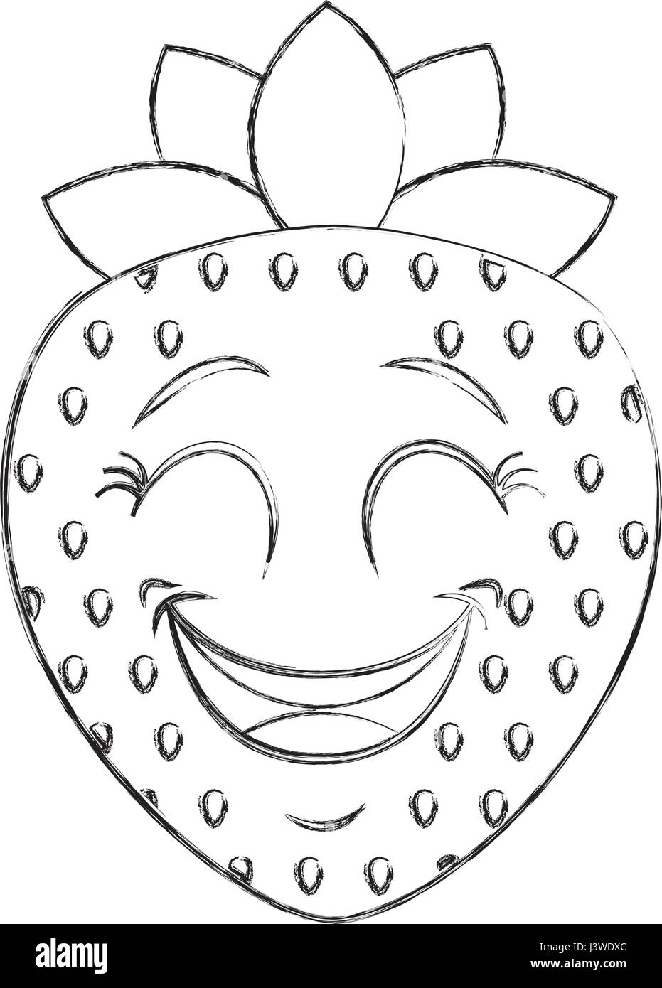 strawberry fresh fruit kawaii character Stock Vector Image & Art Alamy