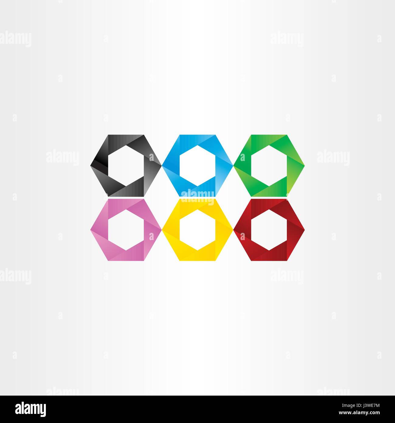 colorful hexagon icon vector frame set symbol Stock Vector Image & Art ...