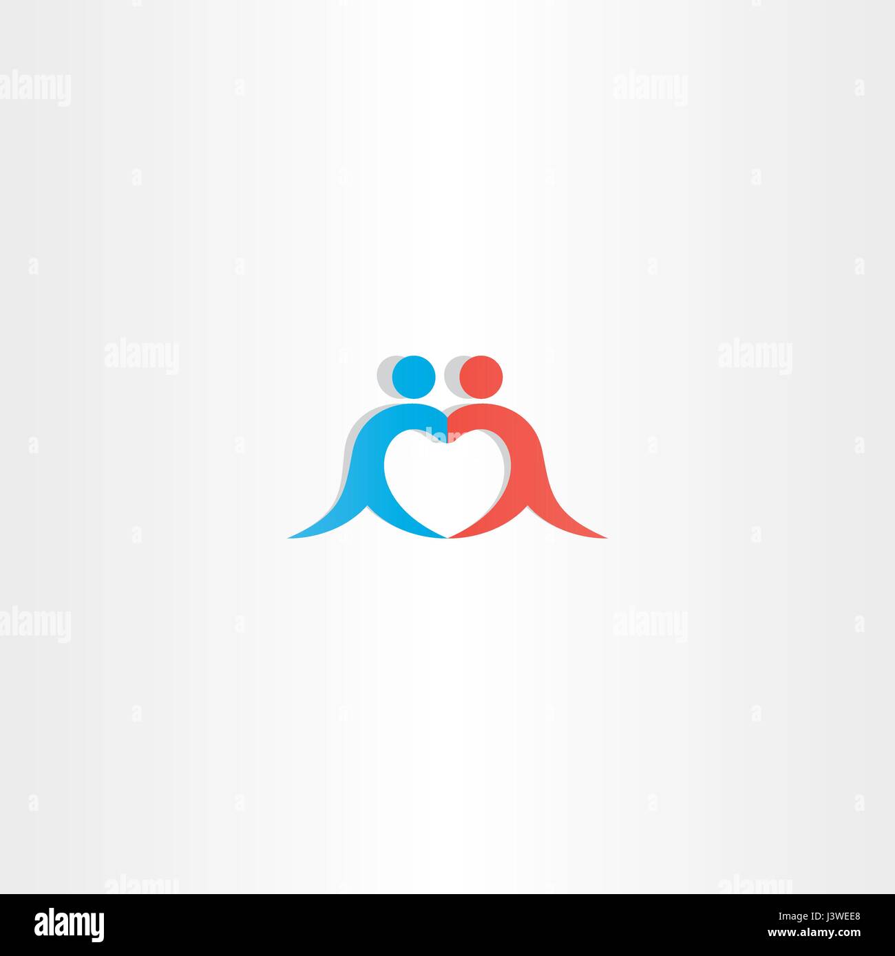 couple boy and girl heart love logo icon vector symbol Stock Vector