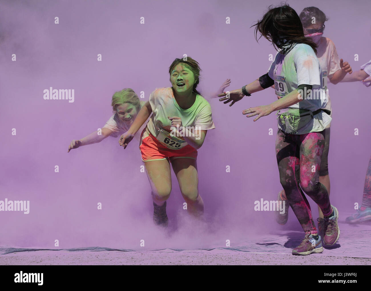 Runners take part in the annual Kendal Colour Dash, a 5km fun run in
