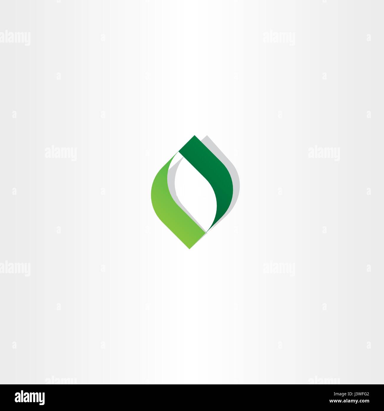 letter o green leaf logo icon element Stock Vector