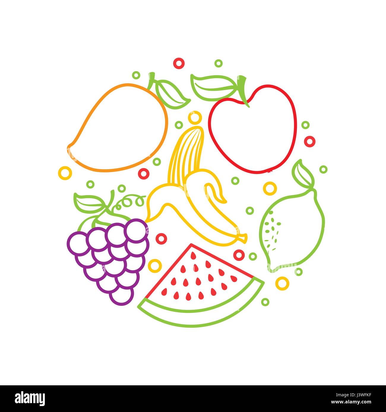 healthy organic vegetarian foods related icons image Stock Vector Image ...