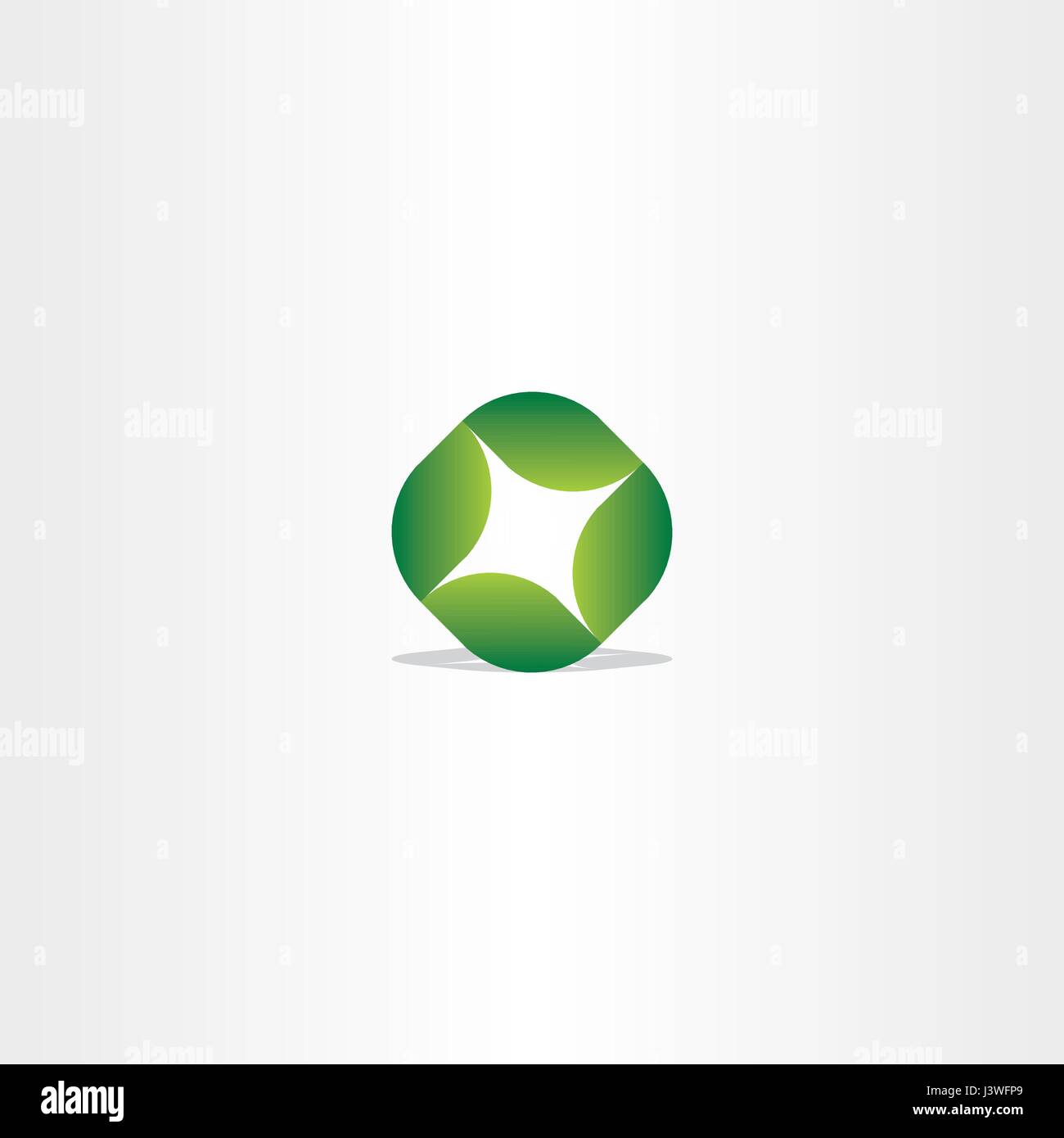logo green leaf circle eco vector symbol design Stock Vector Image ...