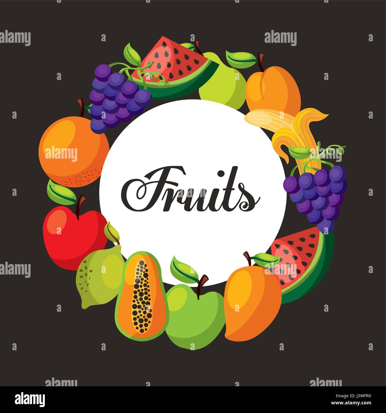 assorted fruits emblem image Stock Vector Image & Art Alamy