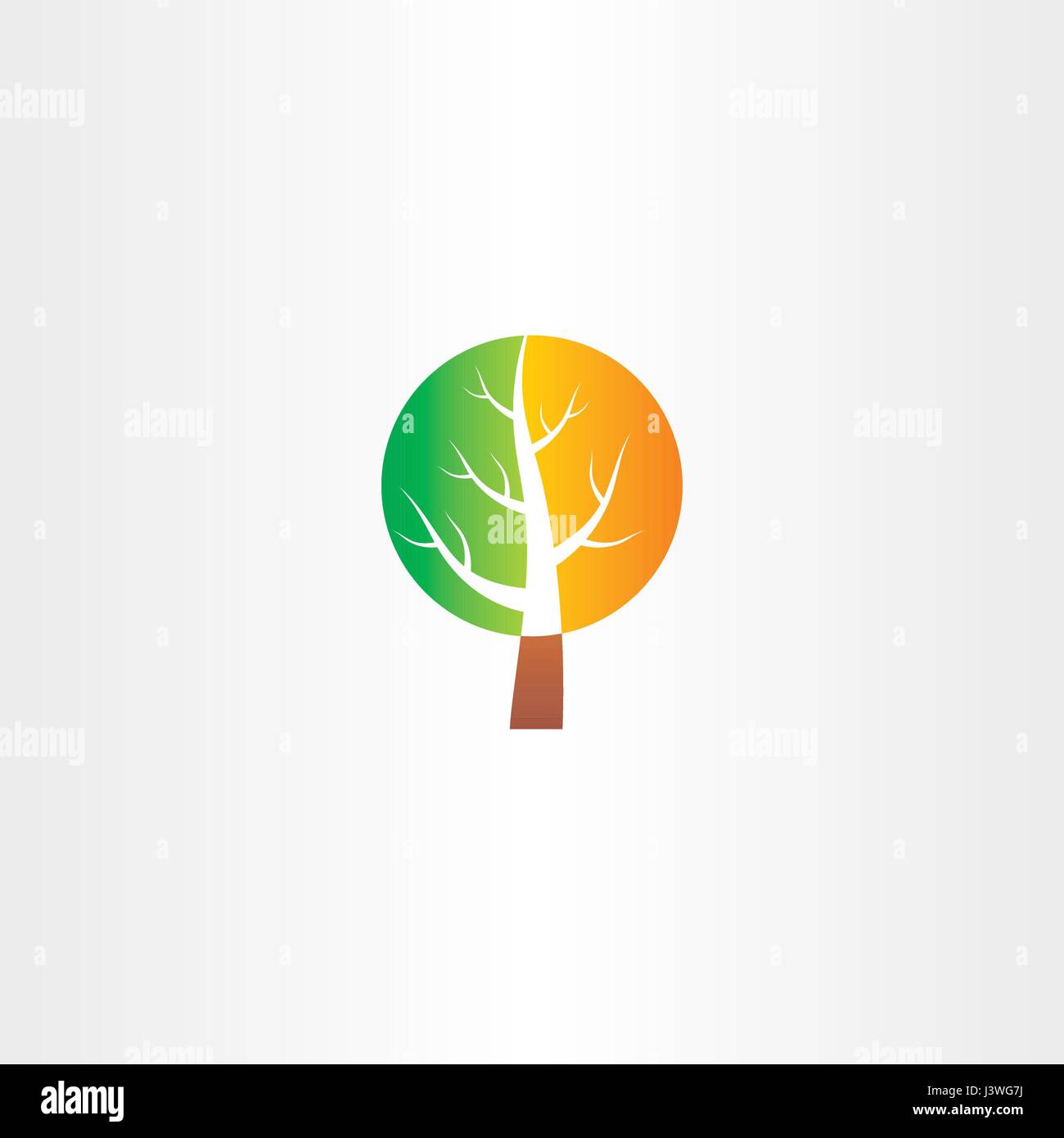 vector tree logo green orange icon design Stock Vector Image & Art - Alamy