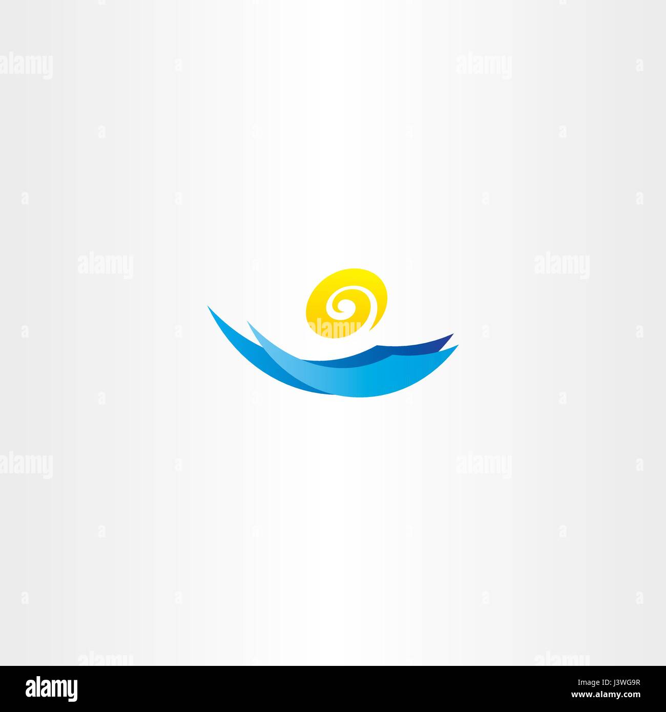 water wave sun tourism logo sign agency Stock Vector