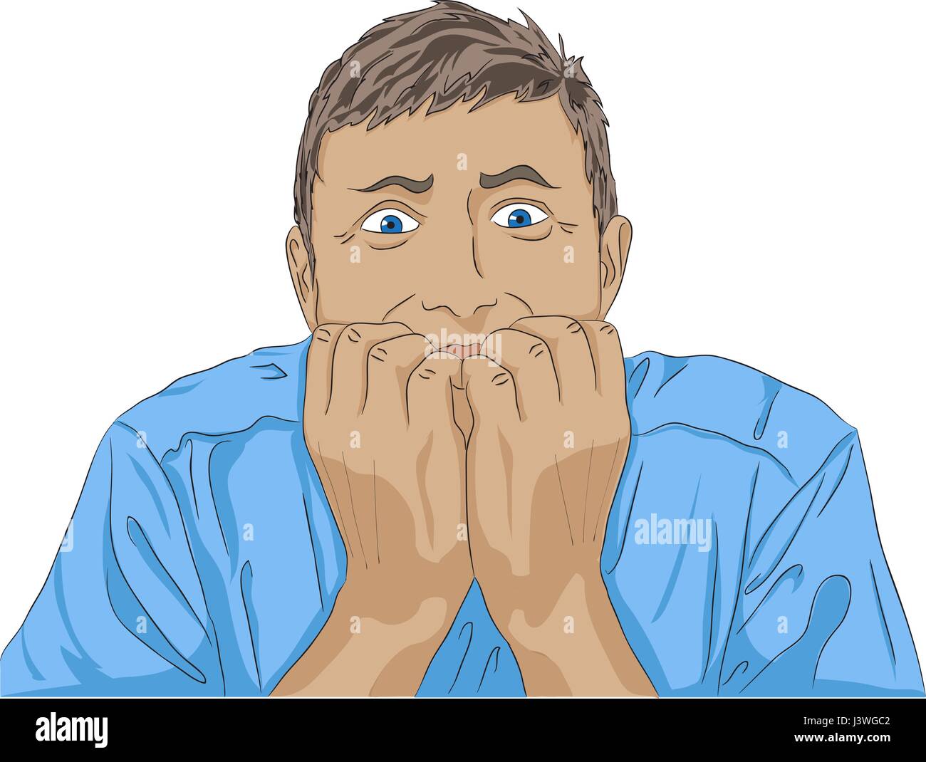 Fear man face can't stop to fear main point in your life just run Stock Vector