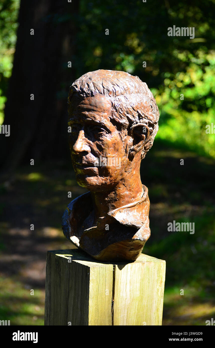 Bust sculpture of HM Prince Charles by Angela Conner on display in