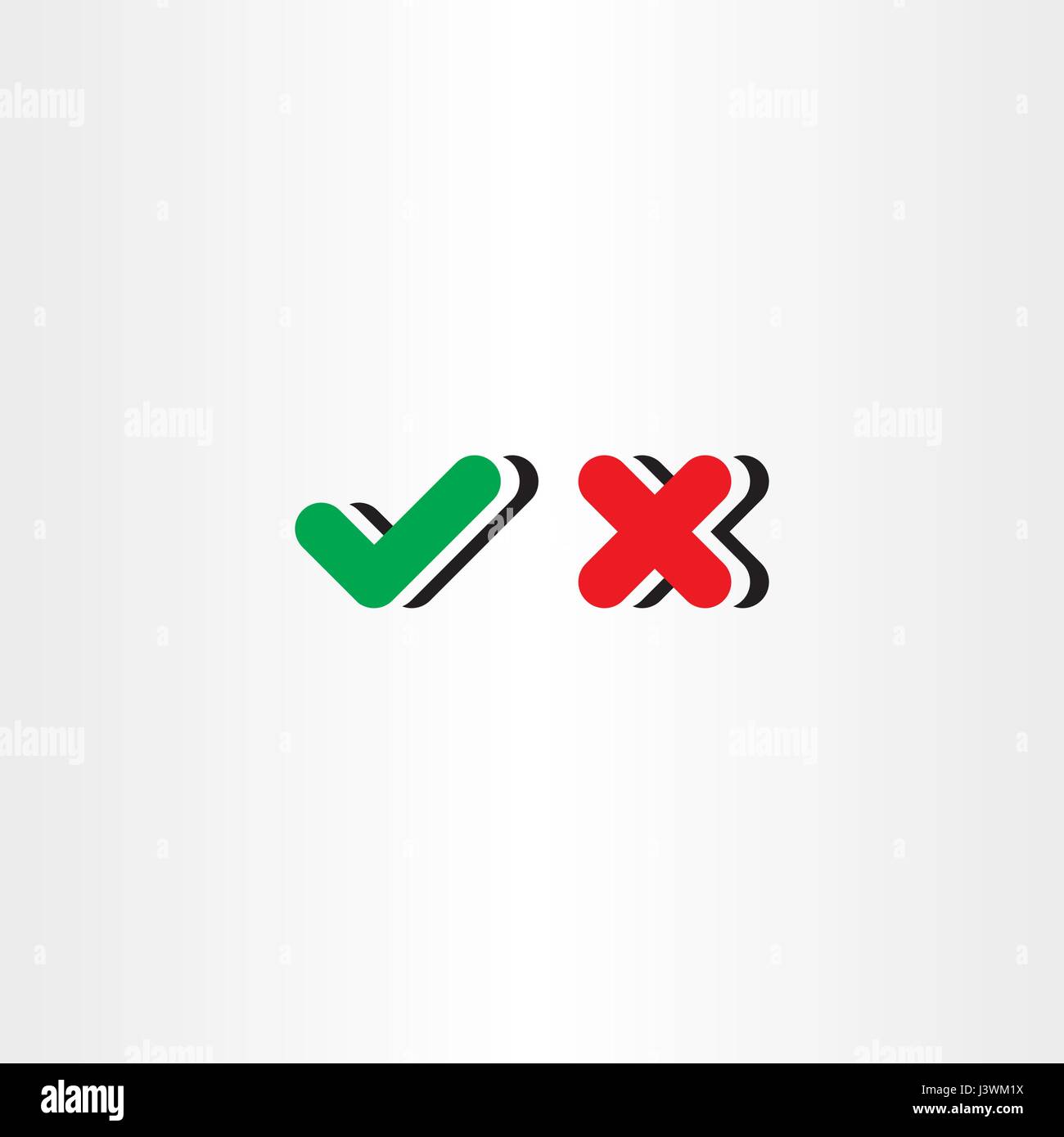 check mark yes and no icon Stock Vector