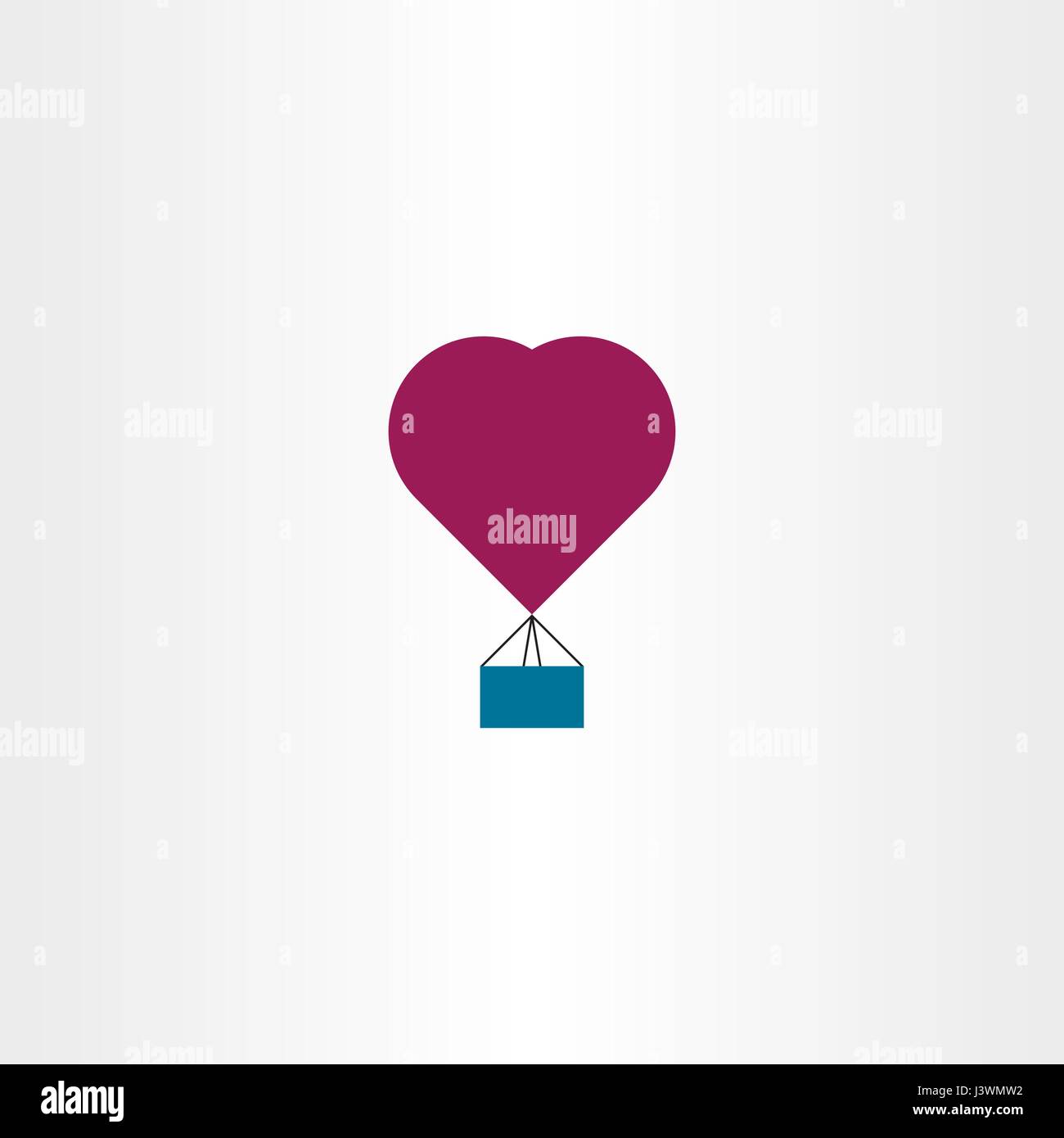 hot air balloon heart icon vector Stock Vector Image & Art - Alamy