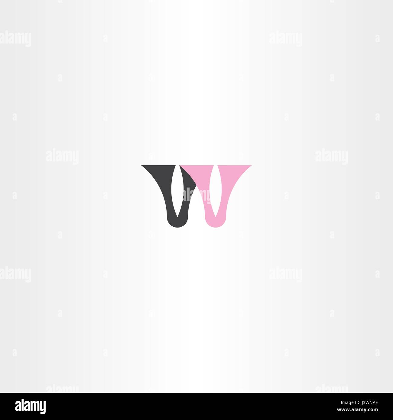 logo w pink black letter w icon vector design symbol Stock Vector Image ...