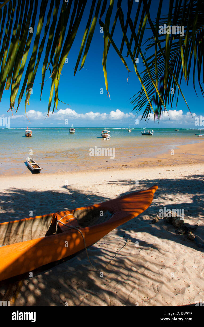 tropical and exotic beach of Moreré, Ilha do Boipeba, Bahia,  Brazil Stock Photo