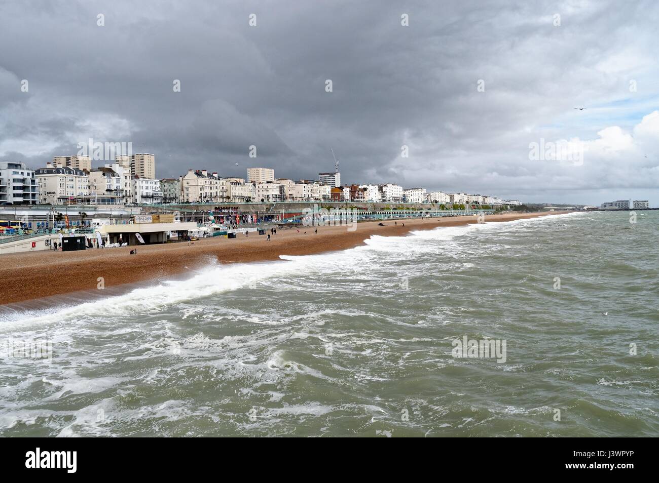 Brighton seafront looking towards Kemp Town area ,East Sussex UK Stock Photo