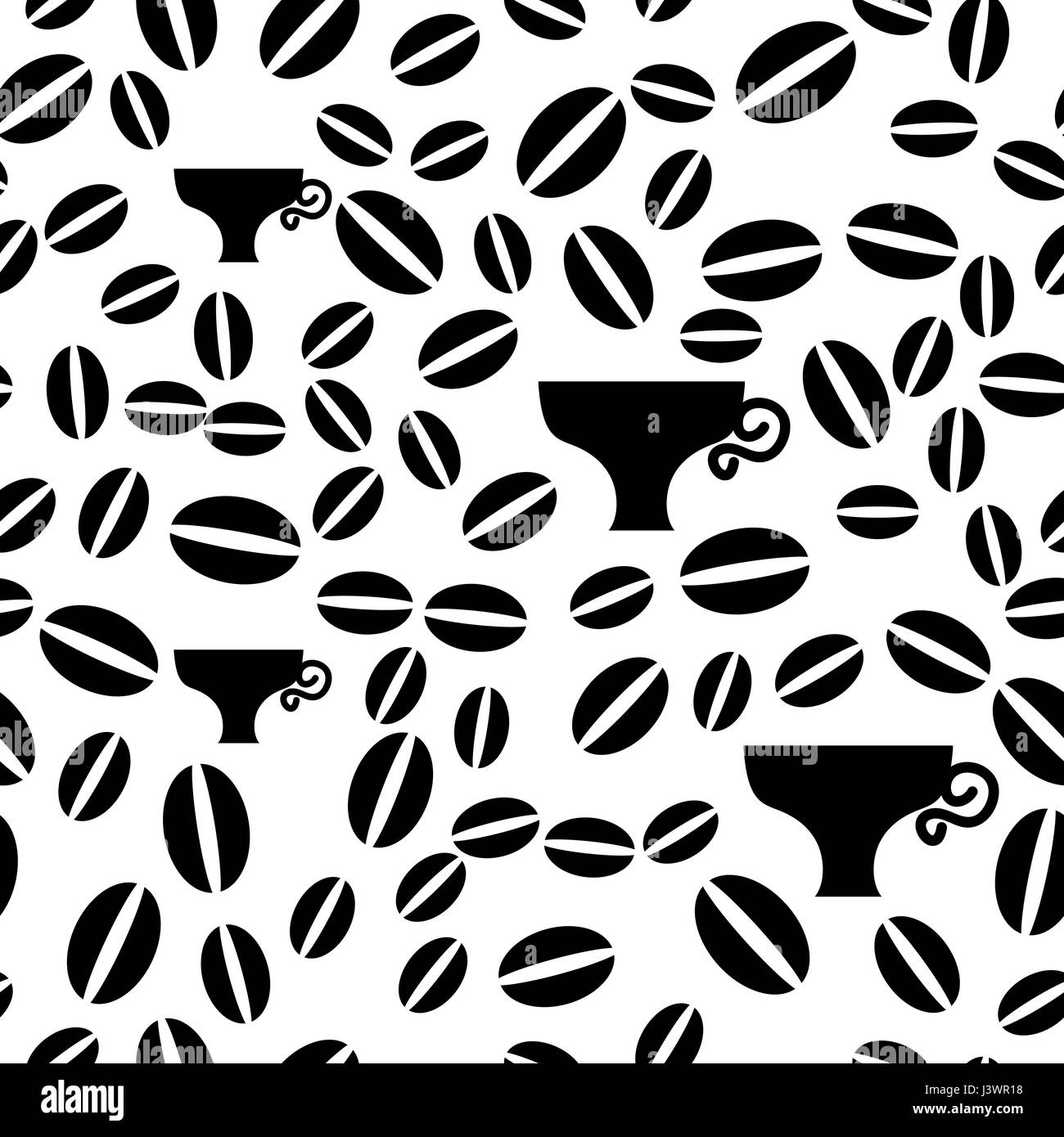 Coffee beans pattern vector Black and White Stock Photos & Images - Alamy