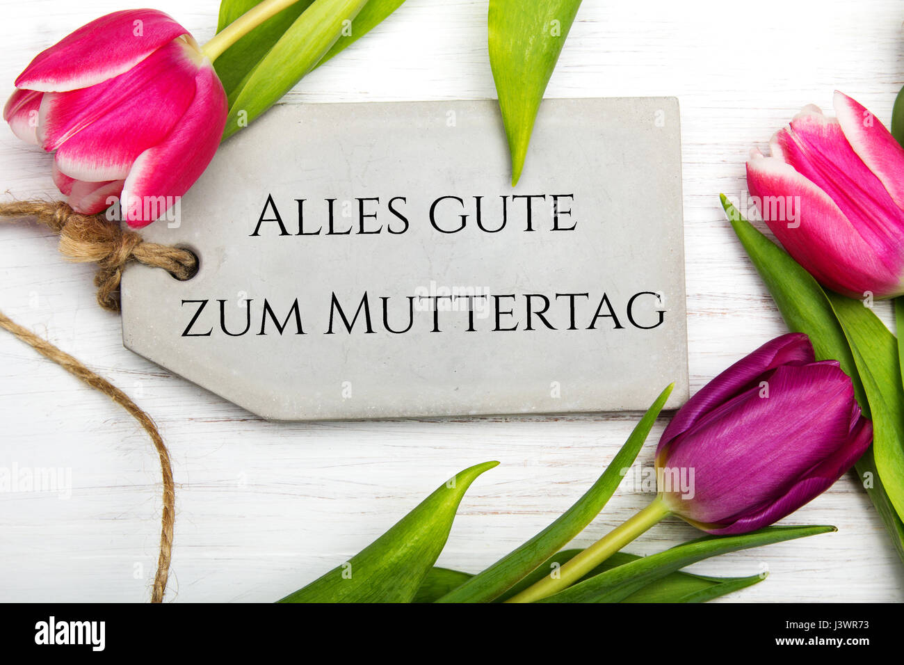 German Mother S Day Card With Word Muttertag Mother S Day Tulip And Stock Photo Alamy