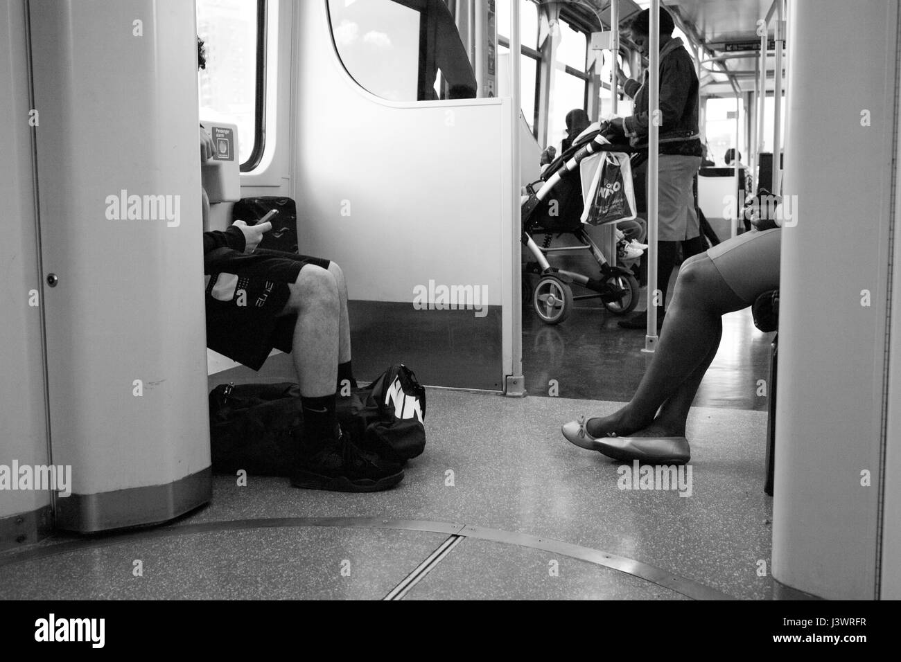 Interior of DLR carriage Stock Photo Alamy