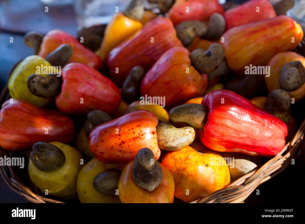 cashew nuts, brazilian markets offer a huge  variation of fruits and vegetables Stock Photo