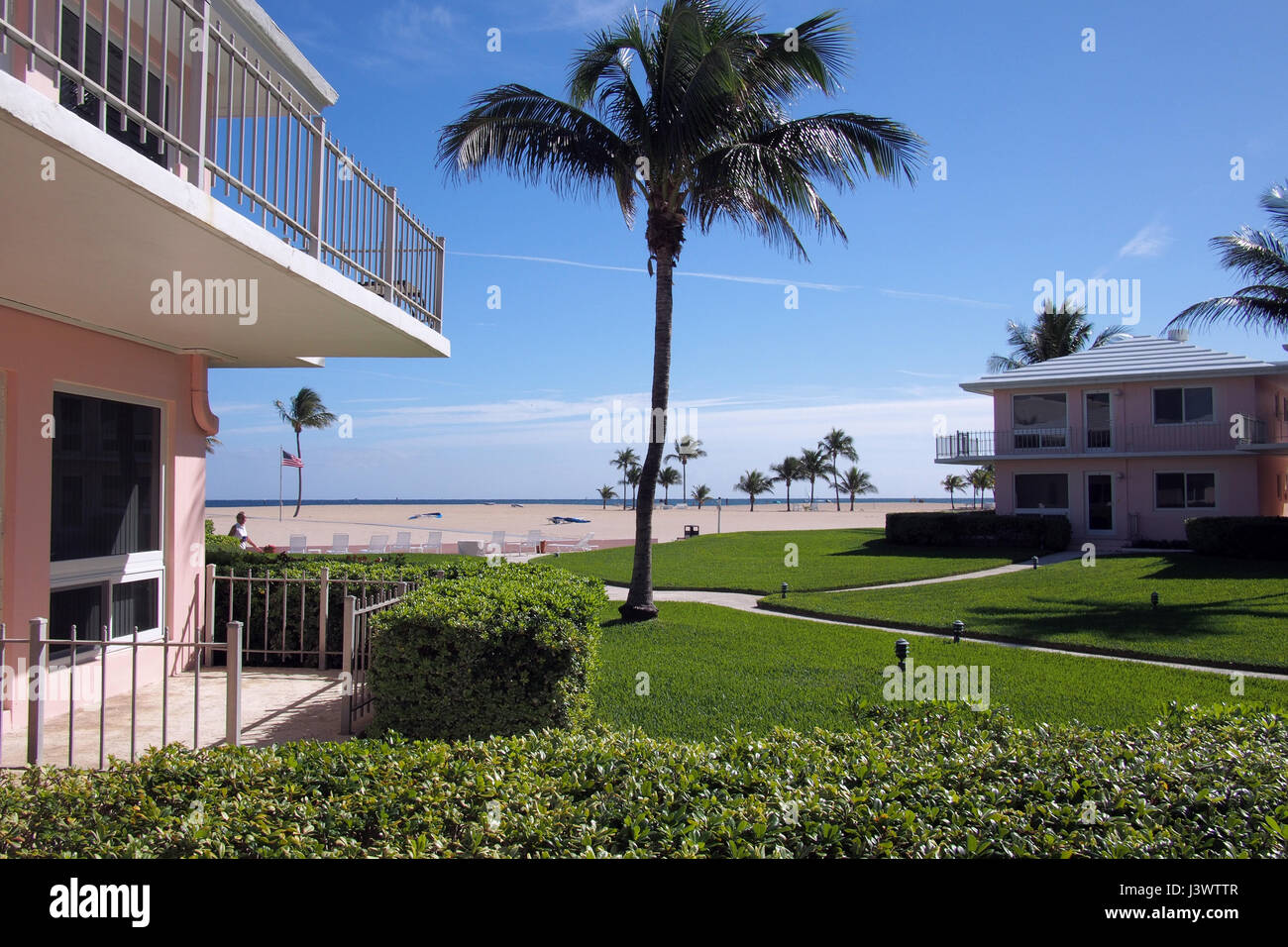 Ocean Lane Villas beachside condominium apartment complex in Fort Lauderdale, Florida United States of America USA Stock Photo