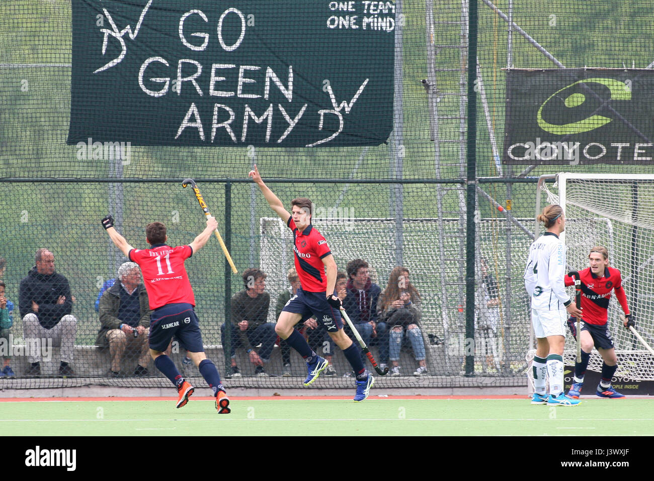 Waterloo, Belgium. 7th May 2017. Mens Hockey Play Off,Waterloo Ducks