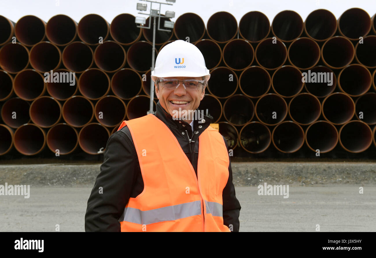 Giancarlo Maccagno, the CEO of Wasco Coatings Germany GmbH, in Mukran