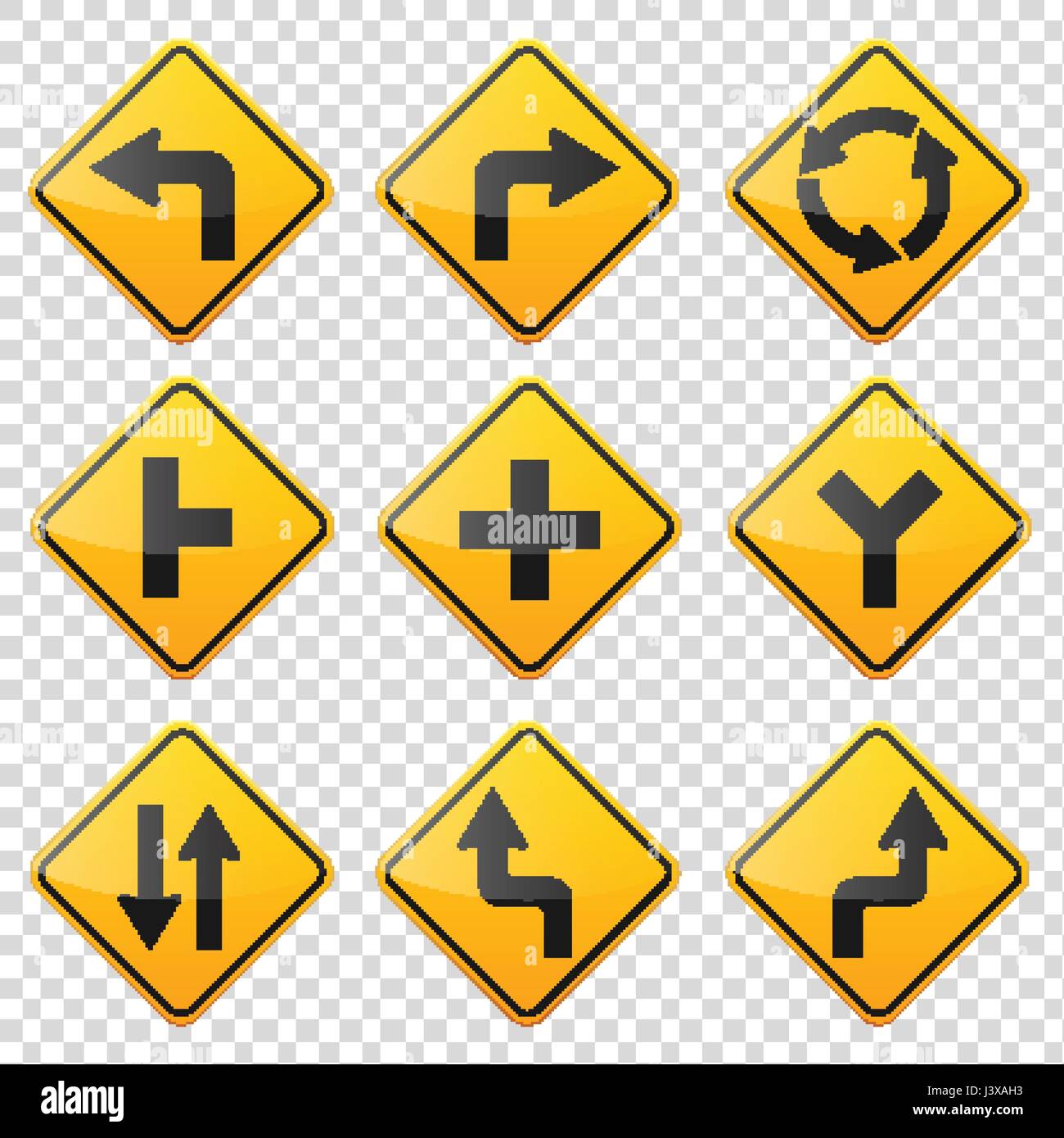 Dangerous turns, warning traffic sign isolated on white background Stock  Photo - Alamy