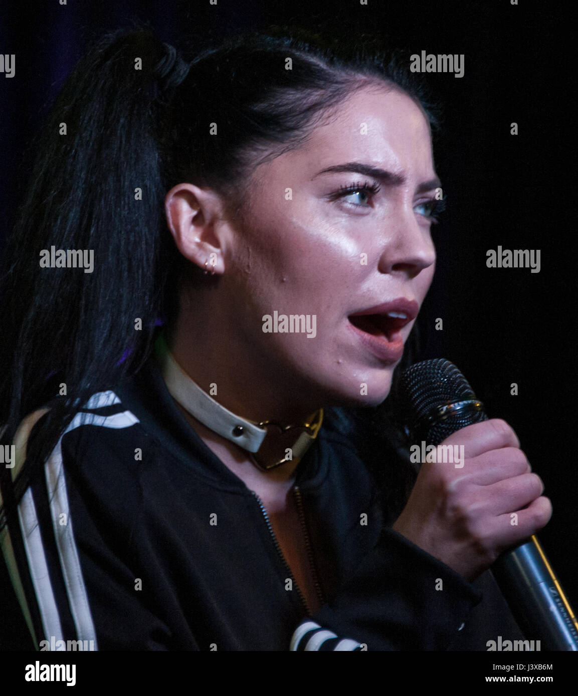 Bala Cynwyd, PA, USA. 5th May, 2017. British Singer-Songwriter Bishop Briggs Visits Radio 104.5's Performance Theatre. Stock Photo