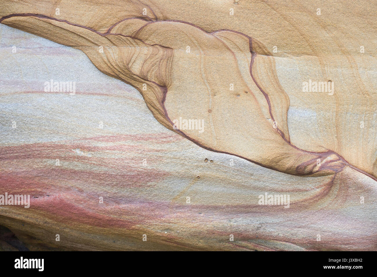 An abstract shape in a sandstone cliff. Stock Photo