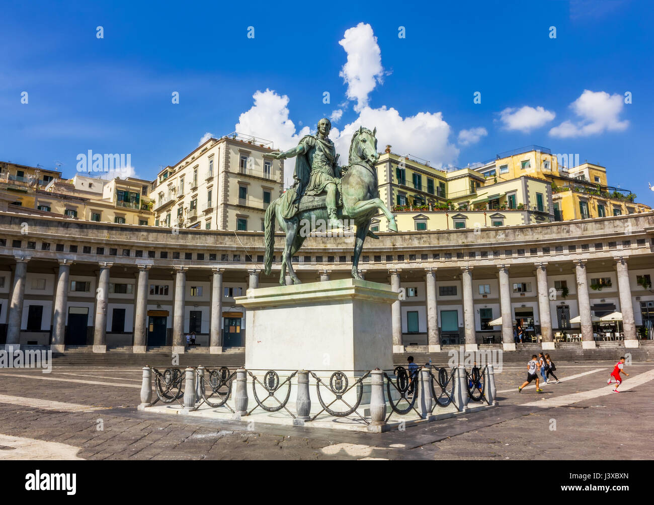 San Francesco di Paola in a summer day in Naples, Italy Stock Photo