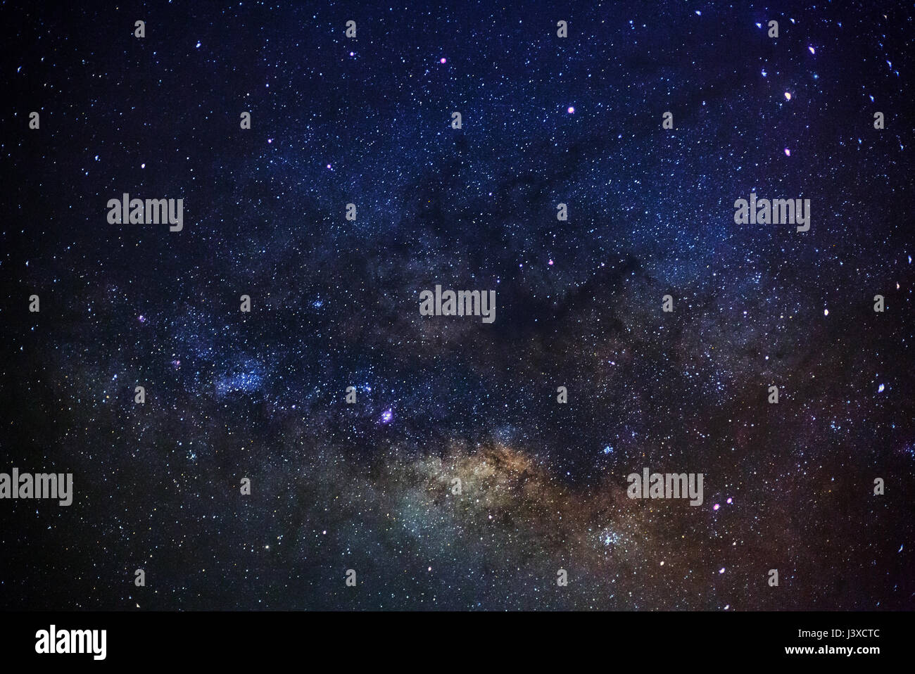 The center of the milky way galaxy,Long exposure photograph, with grain ...