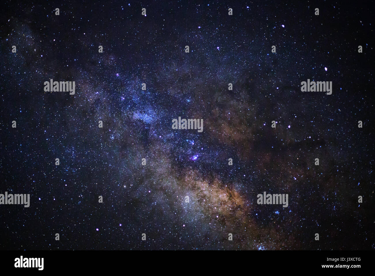 The center of the milky way galaxy,Long exposure photograph, with grain ...