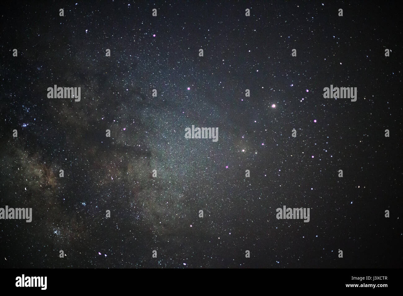 The center of the milky way galaxy,Long exposure photograph, with grain ...