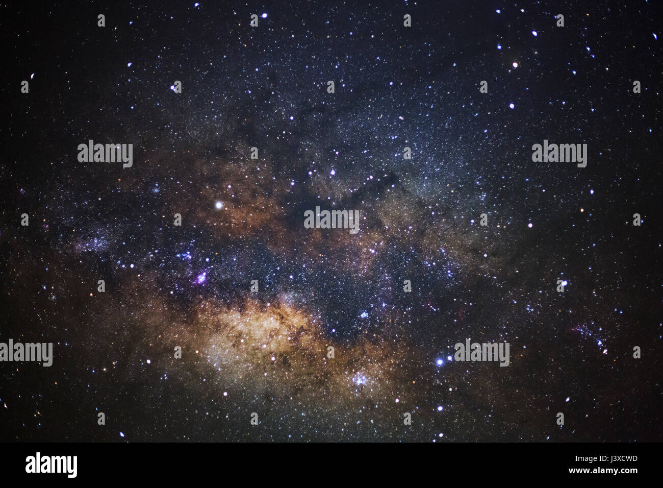 The center of the milky way galaxy,Long exposure photograph, with grain ...