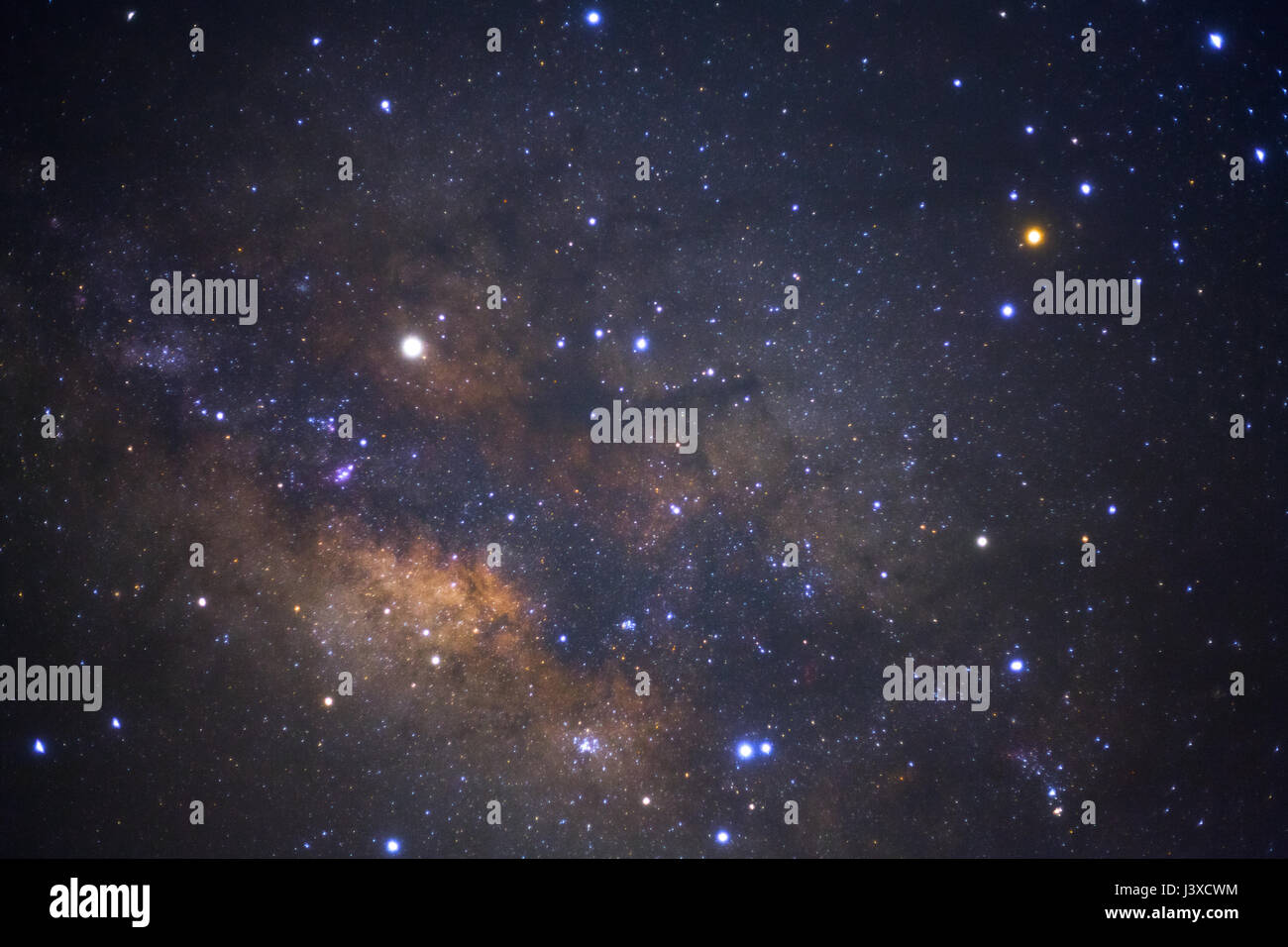 The center of the milky way galaxy,Long exposure photograph, with grain ...