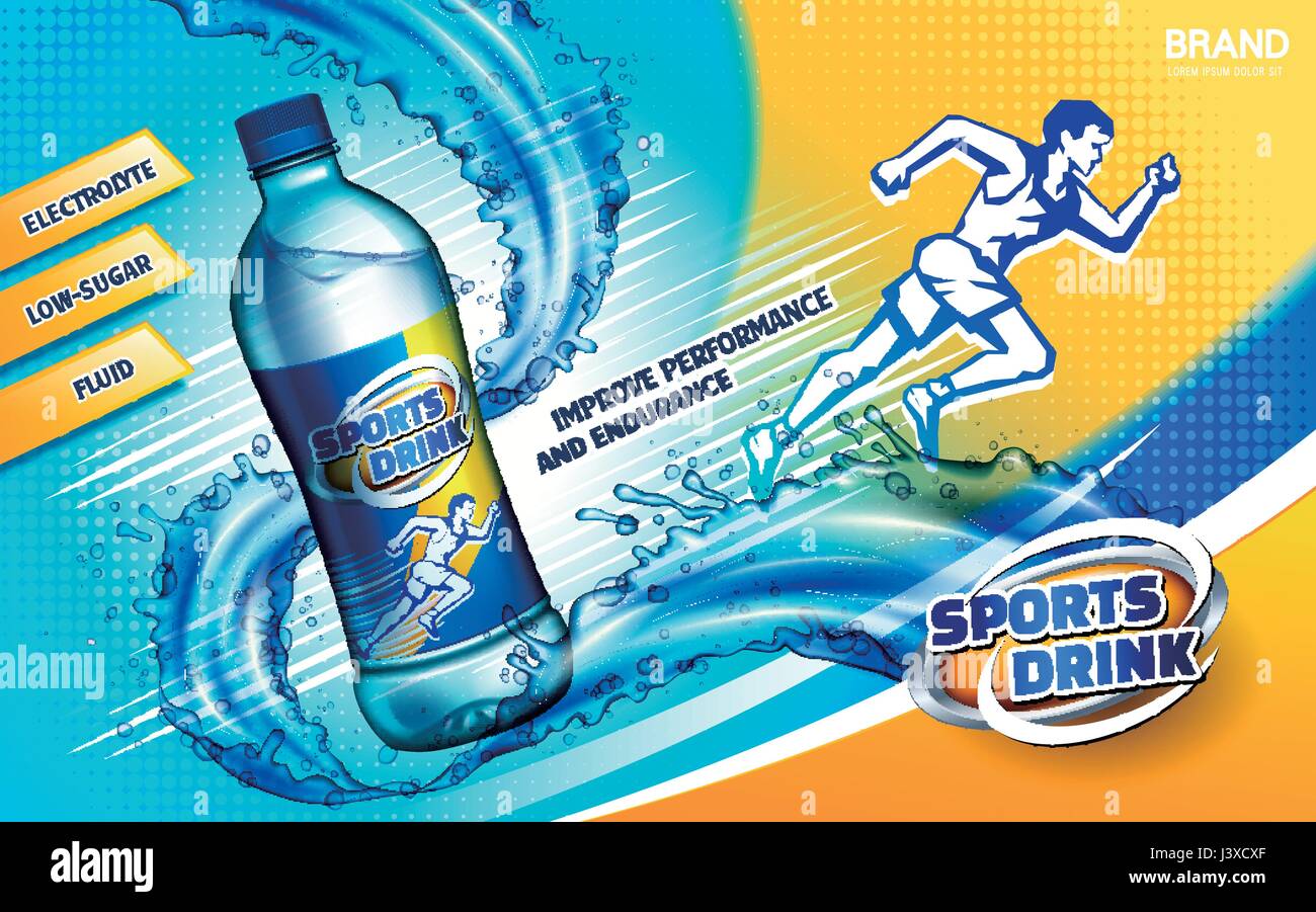Colorful Sport Drink Ad With A Sprinting Man Logo And Water Flow 3d Illustration Stock Vector Image Art Alamy Colorful Sport Drink Ad With A Sprinting Man Logo And Water Flow 3d Illustration Stock Vector Image Art Alamy