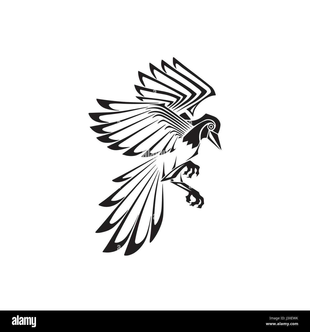Beautiful bird tattoo design Stock Vector Image & Art - Alamy
