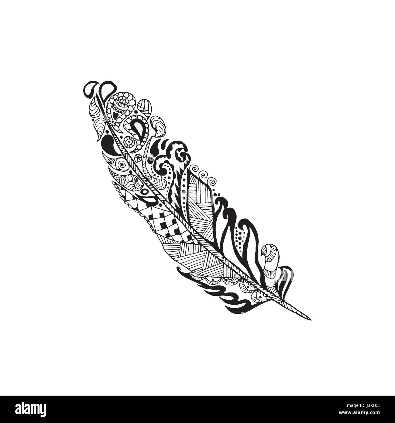 Vector Feather stock vector. Illustration of tattoo, paper - 39817706