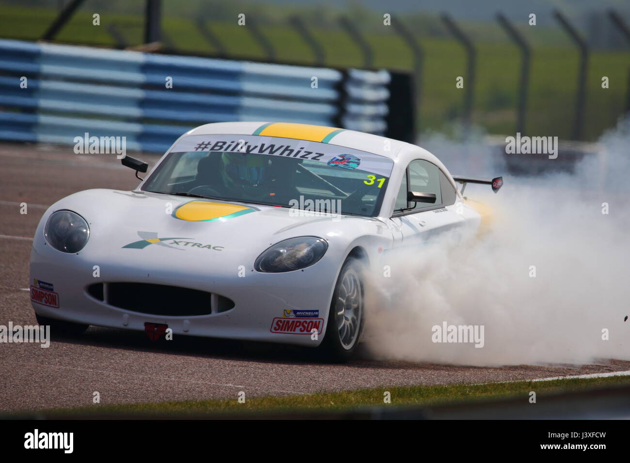 Charlie Digby in the Ginetta Junior Cup at Thruxton race course during
