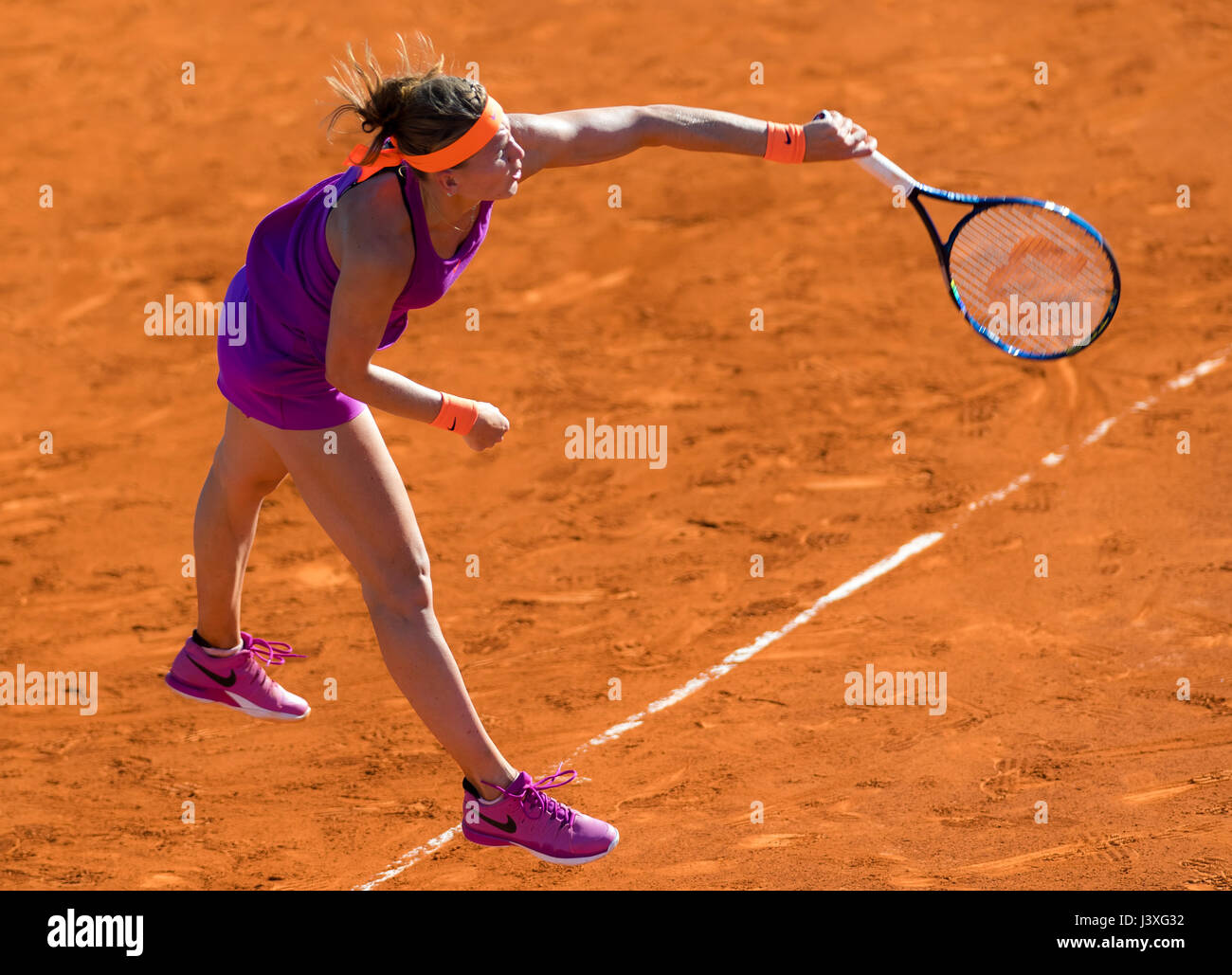 MADRID, SPAIN - MAY 7 : Lucie Safarova at the 2017 Mutua Madrid Open WTA Premier Mandatory tennis tournament Stock Photo