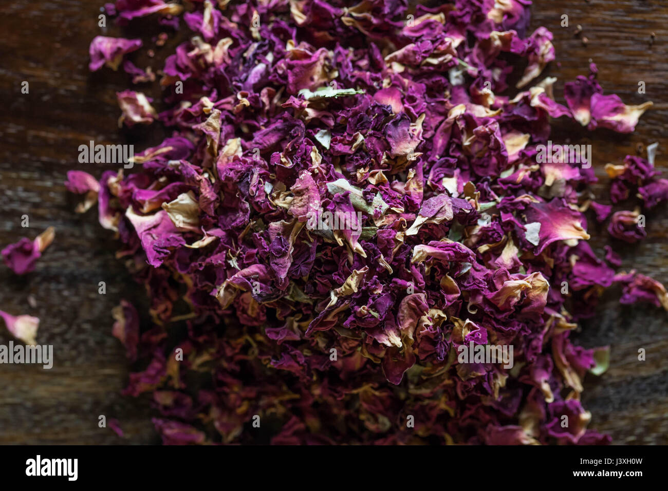 dried pink rose petals Stock Photo