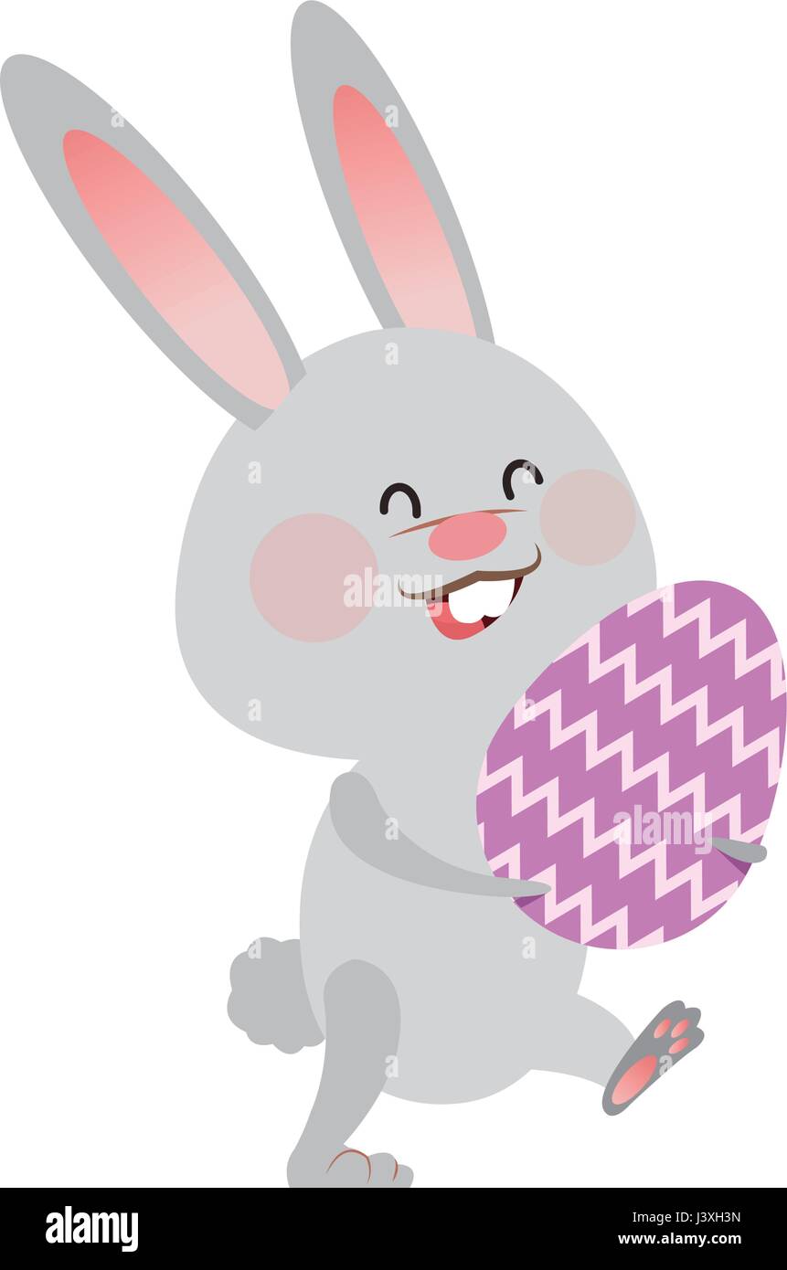 cute easter bunny holding egg spring party Stock Vector Image & Art - Alamy