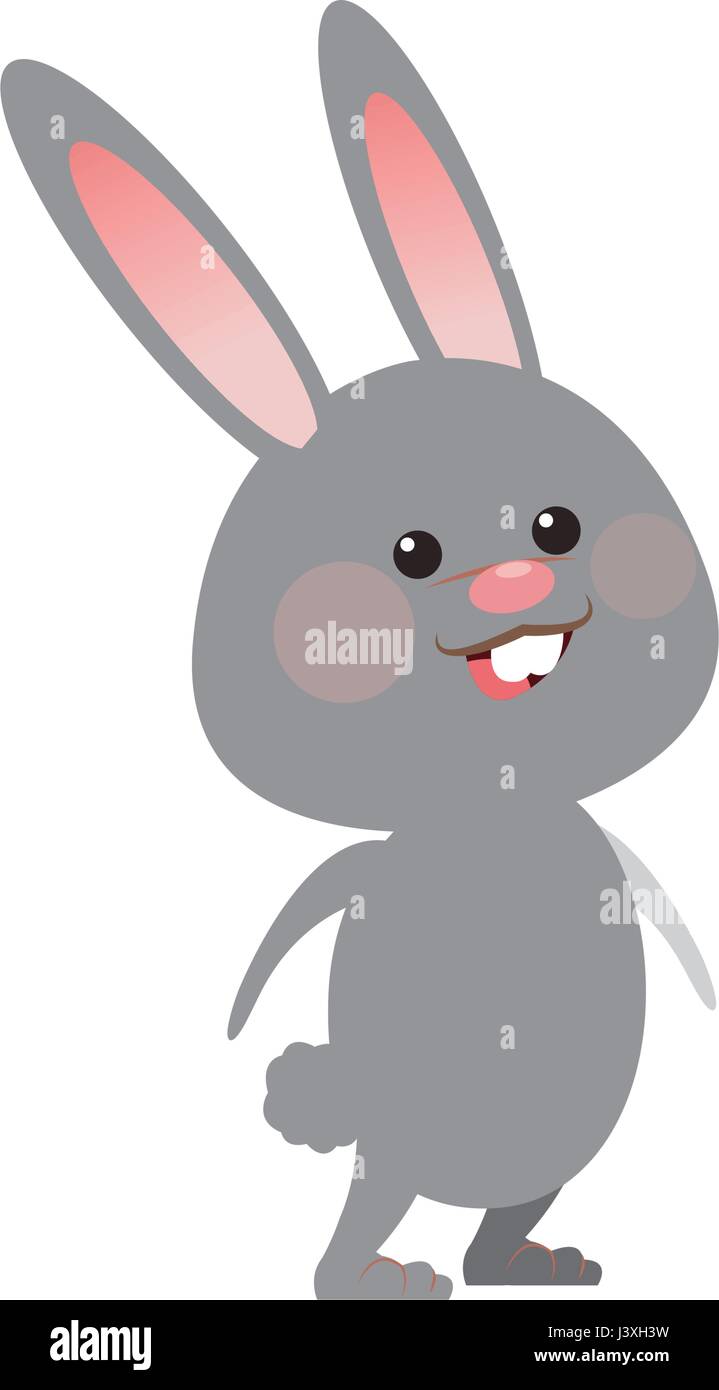 cute gray bunny easter concept Stock Vector Image & Art - Alamy