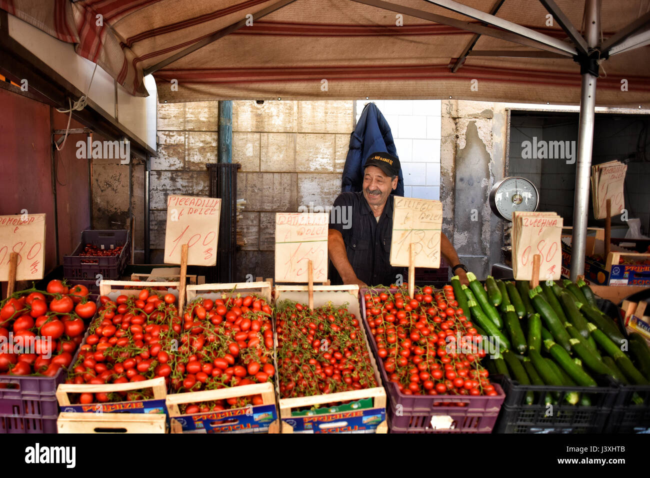 Reportage Photographs of Italian Mediterranean Food and Fish Market Stock Photo