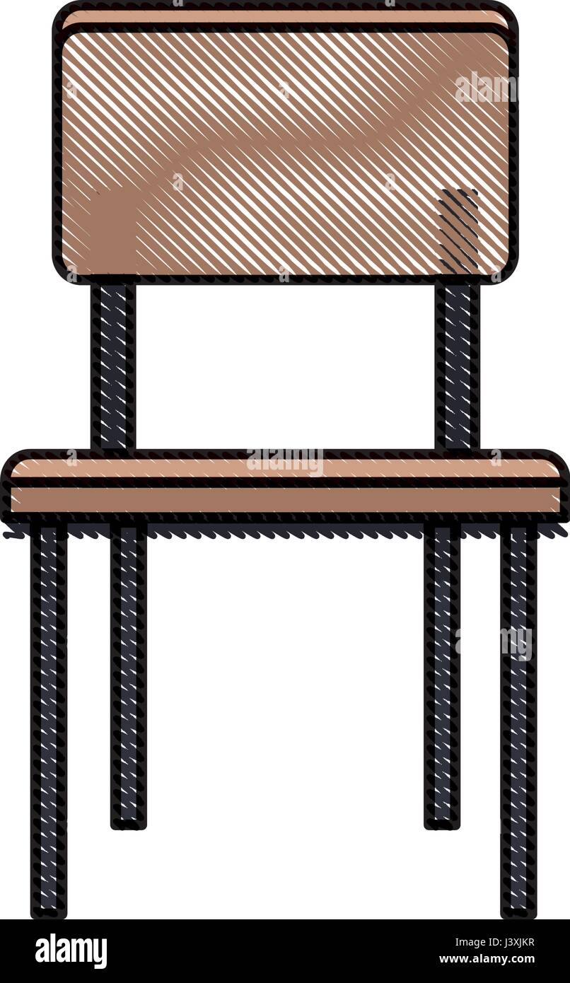drawing chair seat furniture wooden Stock Vector