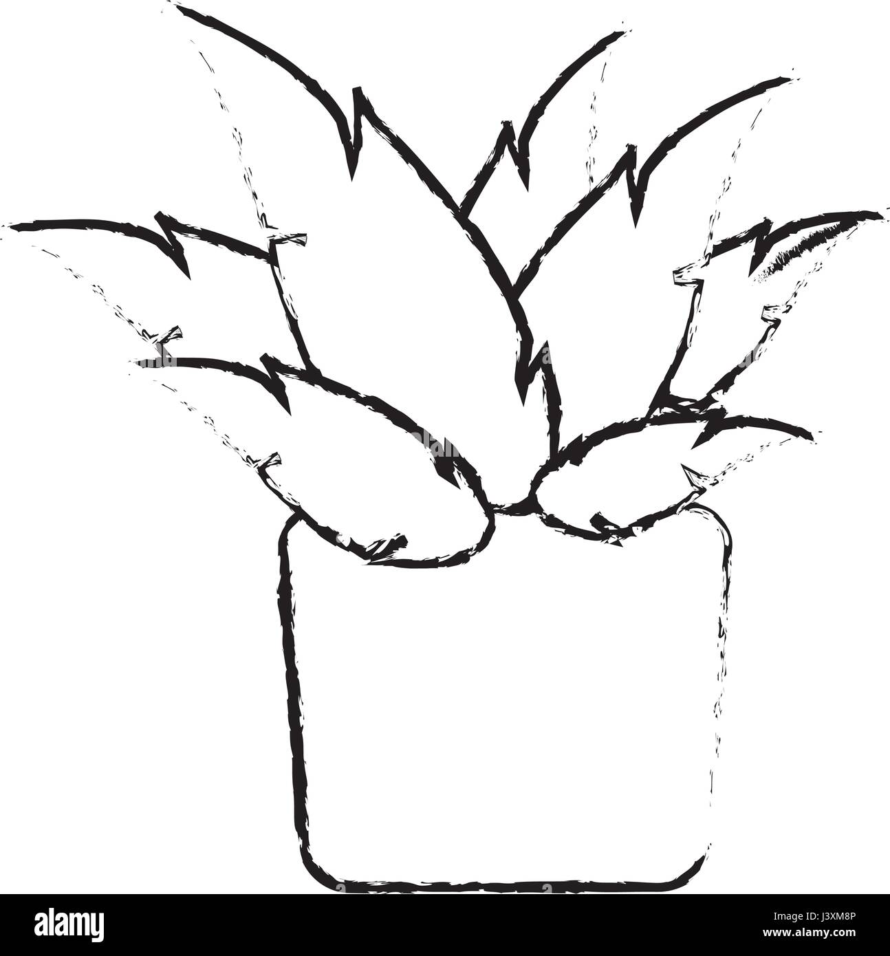 pot plant natural decoration ecology sketch Stock Vector
