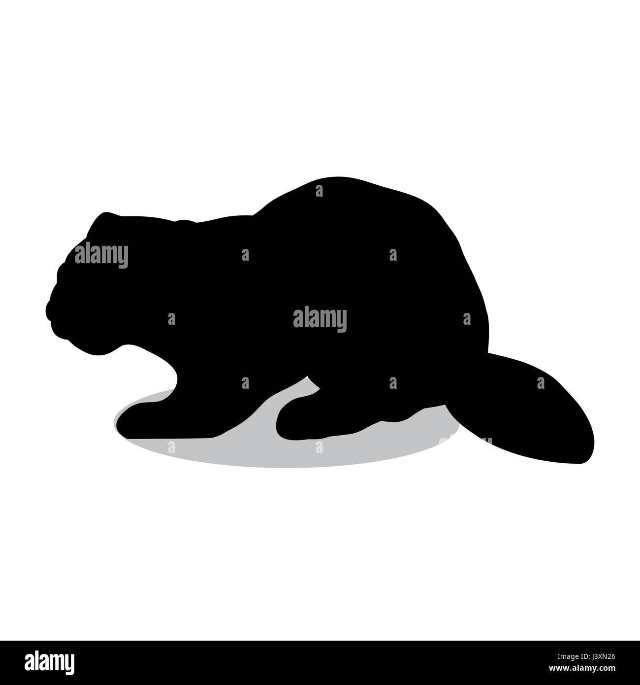 Beaver wildlife black silhouette animal Stock Vector