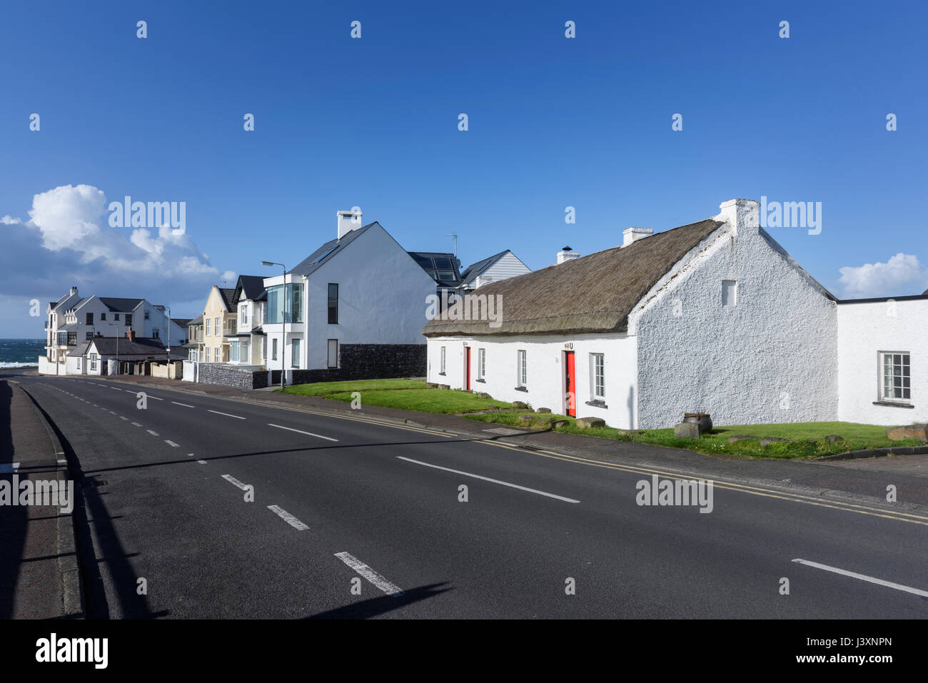 Thatched Cottage, Portballantrae, County Antrim, Ireland Stock Photo