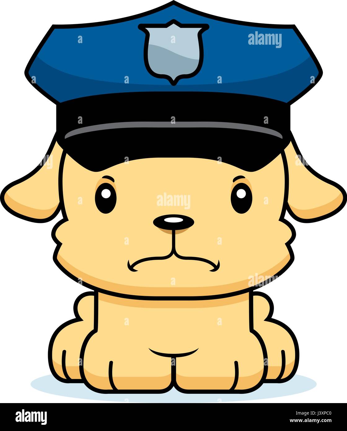 A cartoon police officer puppy looking angry Stock Vector Image & Art